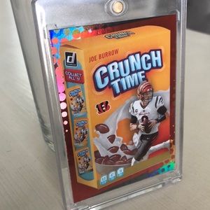 Joe Borrow crunch time silver galaxy case hit football card